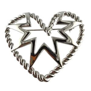 Vintage Givenchy Star Within A Heart Brooch